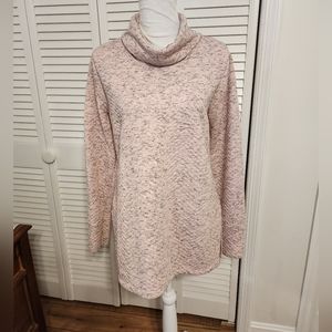 Reebok Cowl Neck Tunic, Ladies Size Meduim, Dusty Rose with Dark Gray Heathering
